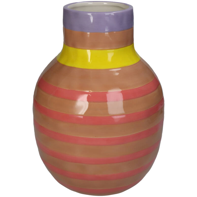 KAL-2000 Vase Stripe Pink 18x18x25cm