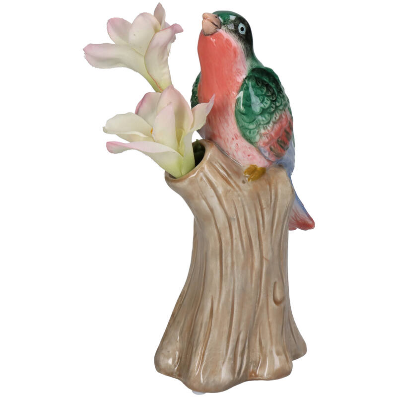 KAL-2132 Vase Bird Multi 9x7x20cm