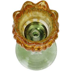 KAL-4206 Candle Holder Flower Glass Yellow 8x8x19cm