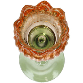 KAL-4208 Candle Holder Flower Glass Orange 8x8x27cm