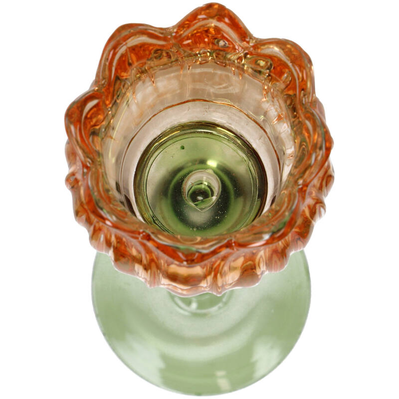 KAL-4208 Candle Holder Flower Glass Orange 8x8x27cm