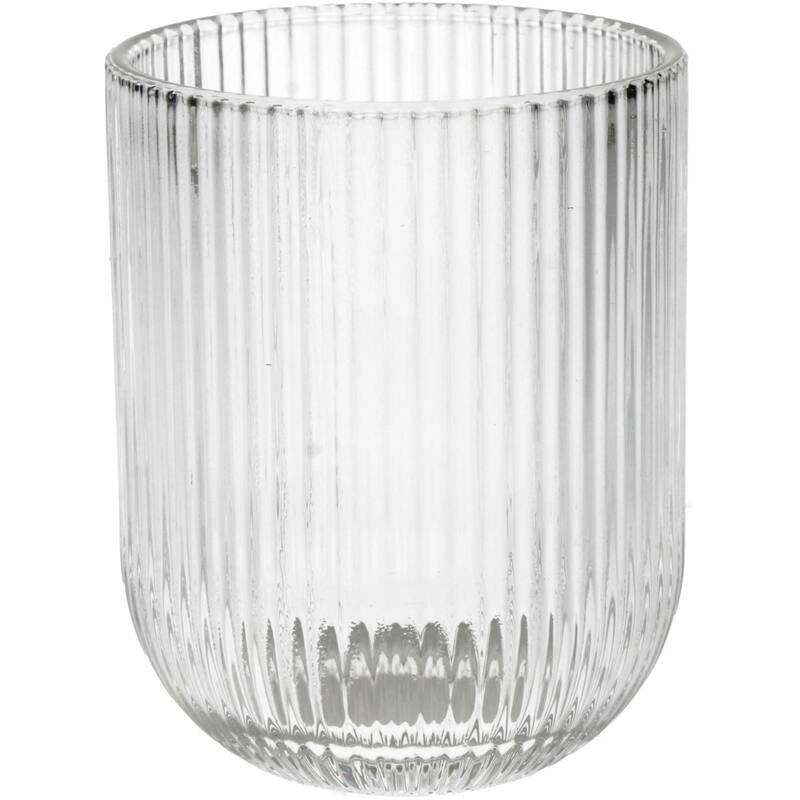 KAL-4245 Tumbler Stripe Glass Clear 7.5x7.5x9.5cm