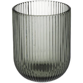 KAL-4249 Tumbler Stripe Glass Grey 7.5x7.5x9.5cm
