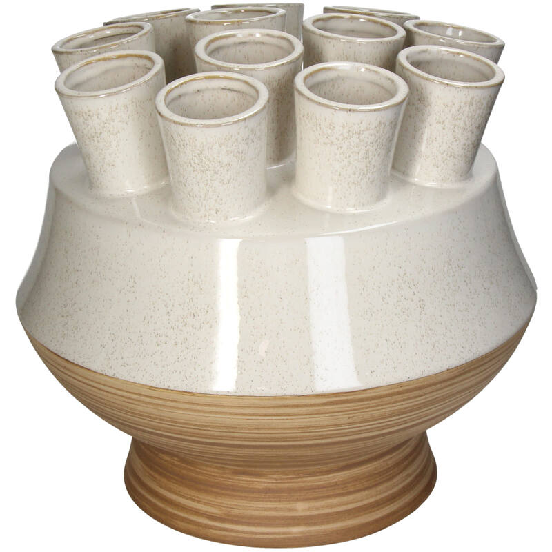 KAL-4683 Vase Tube Stoneware White 30x30x26.5cm