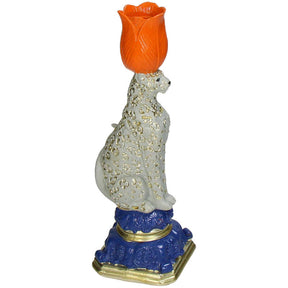 KAL-4720 Candle Stick Leopard Polyresin Multi 9x8.5x26cm