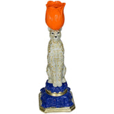 KAL-4720 Candle Stick Leopard Polyresin Multi 9x8.5x26cm