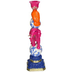 KAL-4721 Candle Stick Elephant Polyresin Pink 13x8.5x30cm