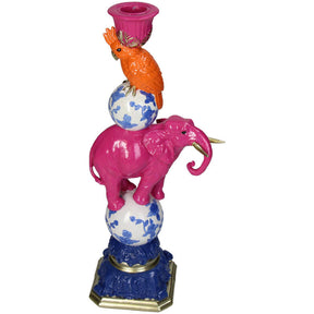 KAL-4721 Candle Stick Elephant Polyresin Pink 13x8.5x30cm