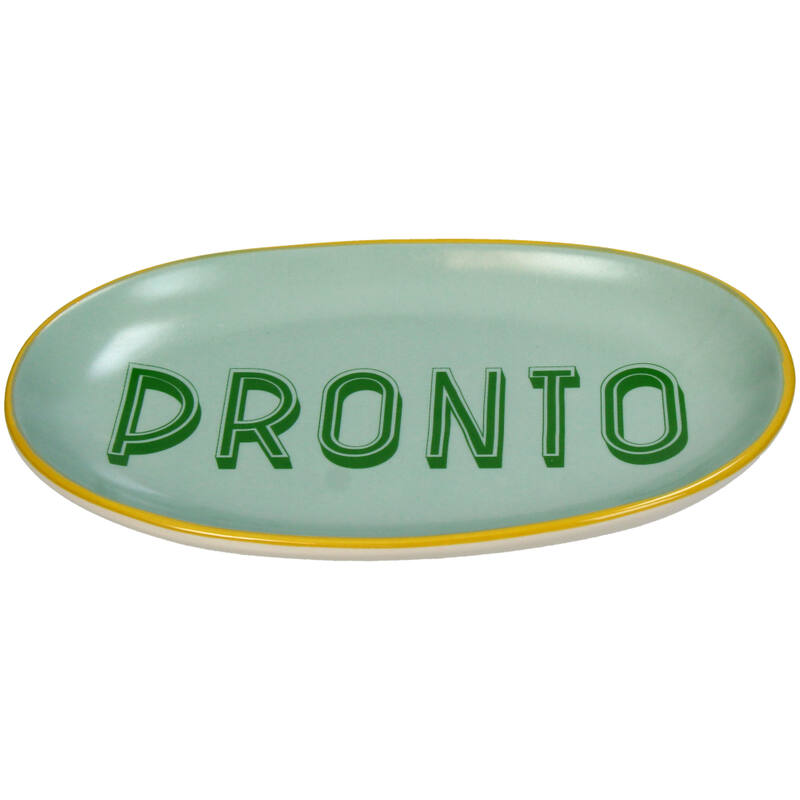 KAL-5492 Plate Oval Pronto Stoneware Mint 21x12.5x2.5cm