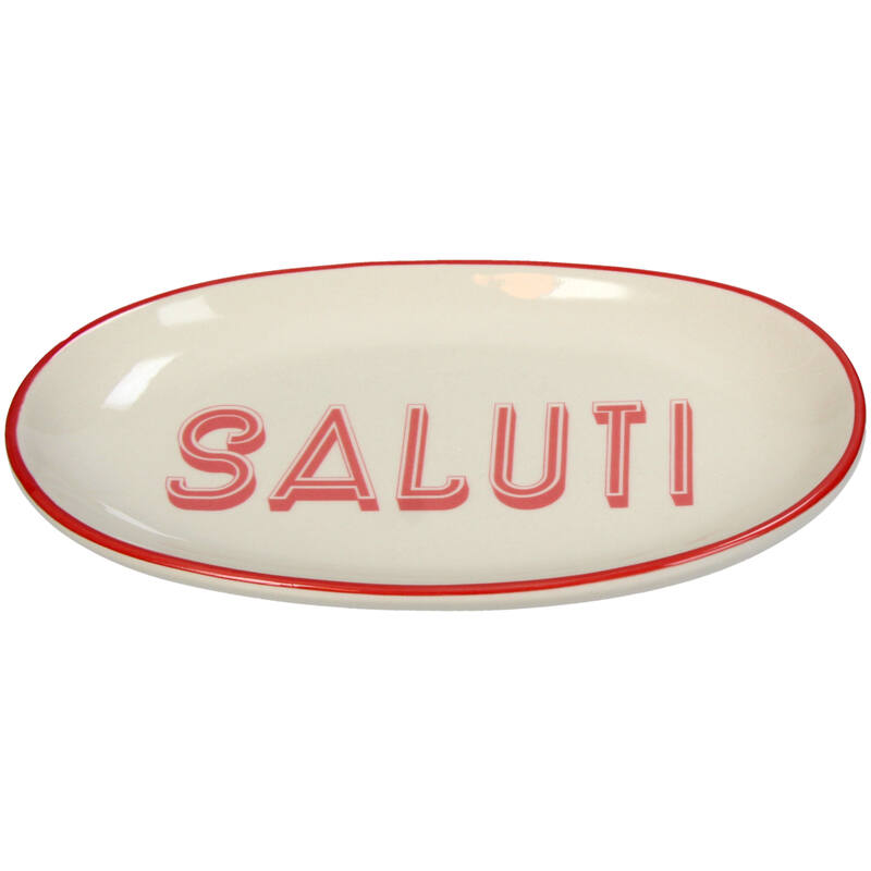 KAL-5493 Plate Oval Saluti Stoneware White 21x12.5x2.5cm