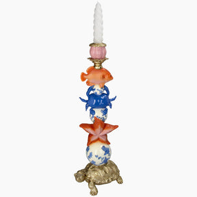Decorative candle holder with sea-themed design