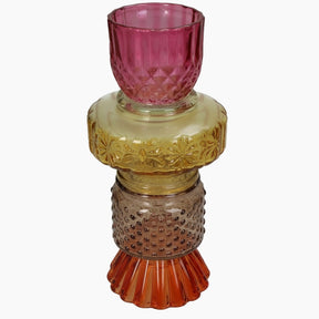 KAL-6204 Candle Stick Glass Multi 9.9x9.9x21.5cm