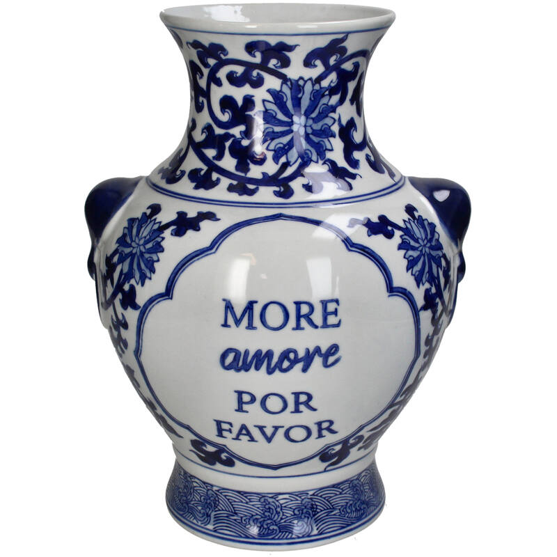 KAL-6812 Vase Porcelain Blue 21.5x21.5x31cm
