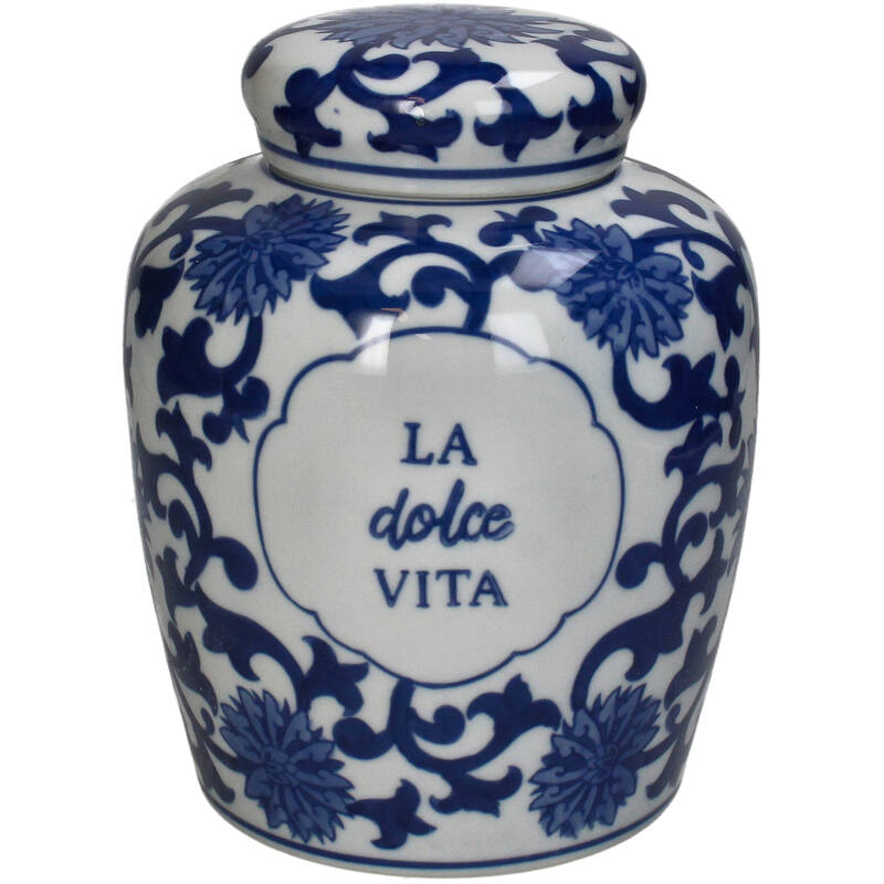KAL-6814 Jar Porcelain Blue 17.5x17.5x21.5cm