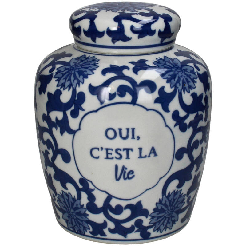 KAL-6816 Jar Porcelain Blue 17.5x17.5x21.5cm