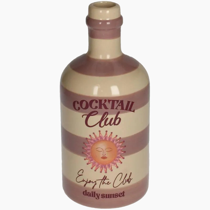 KAL-7608 Vase cocktail bottle earthenware multi 9.5x9.5x21cm