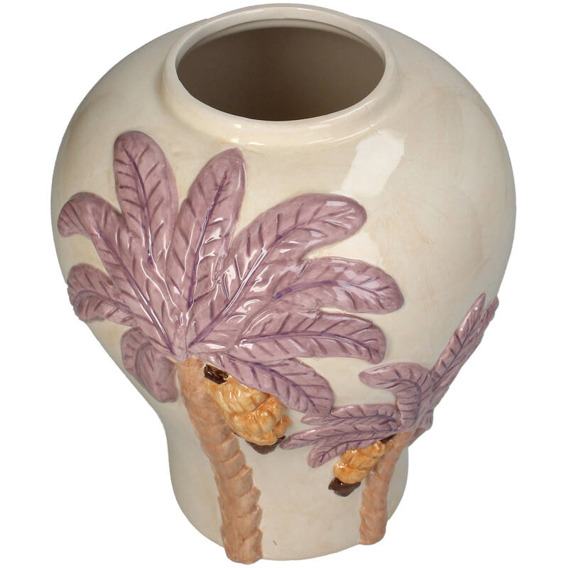 KAL-7728 Vase Palm Tree Dolomite Multi 19x18.6x22.2cm