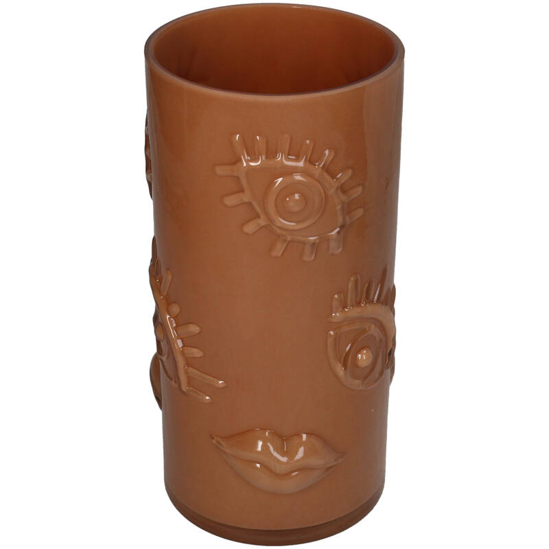 KAL-8083 Vase Eye Glass Brown 13x13x24.5cm