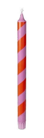 KK.70023 Kk Candle Diner Pink-Orange Stripe 30 Cm (25 Hours)