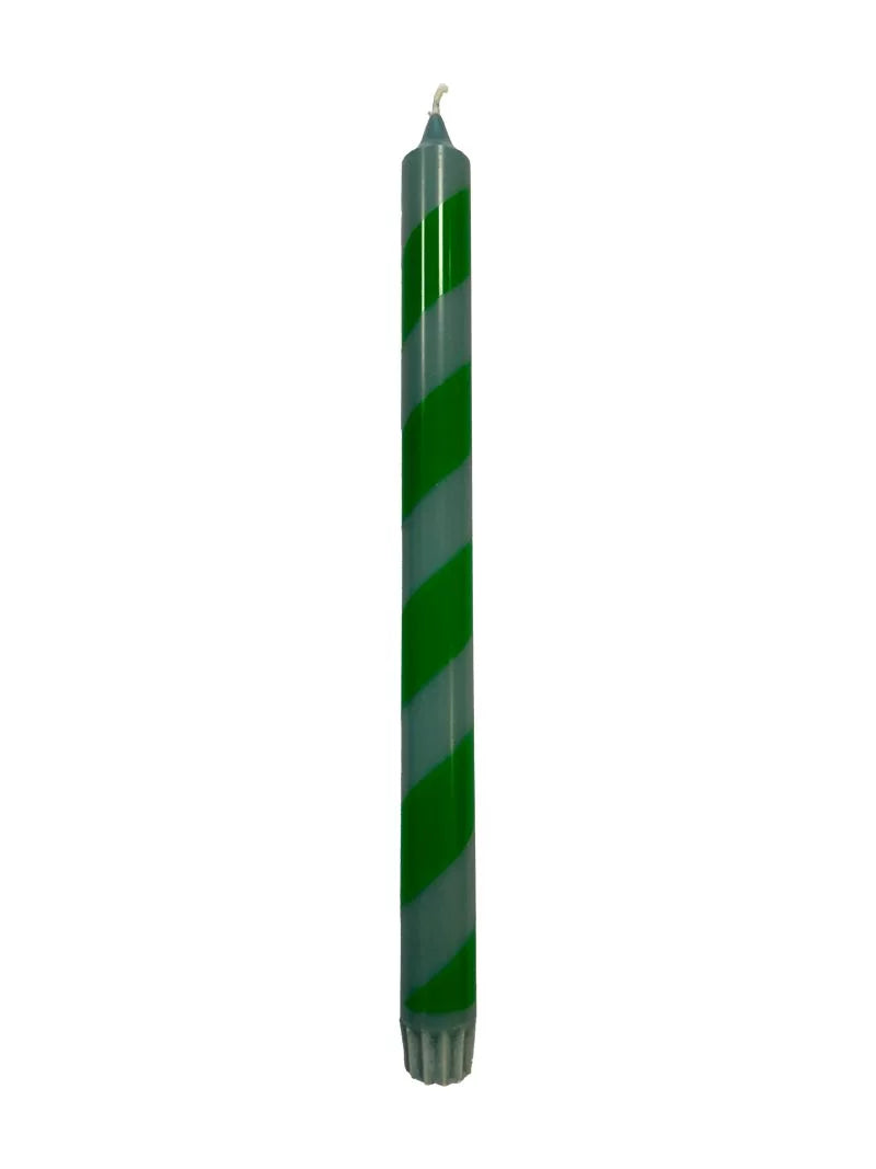 KK.70025 Kk Candle Diner Turqouise-Green Stripe 30 Cm (25 Hours)