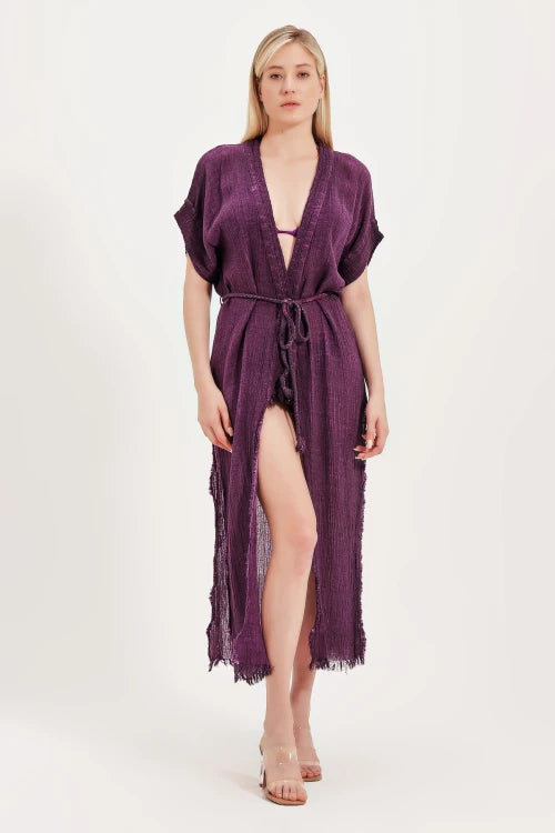 Unique Kaftan Beach Dress - Purple