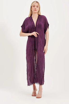 Unique Kaftan Beach Dress - Purple