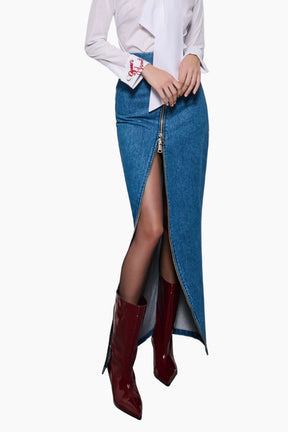 Off Side Zipper Skirt