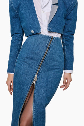 Off Side Zipper Skirt