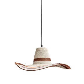 Seagrass Pendant Lamp with Cord for Hanging in Hat Shape