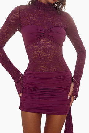 Larna Lace Long Sleeve Mini Dress
