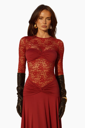 Larna Lace Long Sleeve Maxi Dress