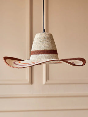 Seagrass Pendant Lamp with Cord for Hanging in Hat Shape