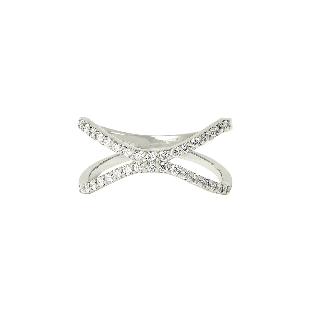 Letter X Diamond Ring