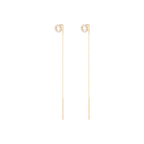 Long Chain Diamond Earrings