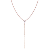 Long Enamel Pear Crystal Tennis Necklace