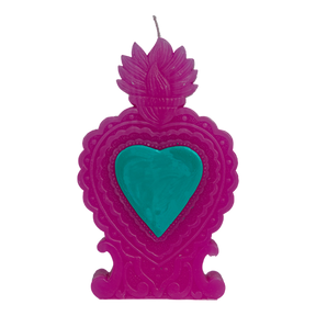 HD0623 Candle Milagro Heart Purple