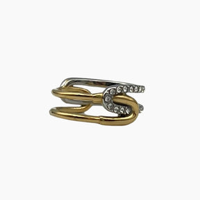 Gold and silver ring with a unique design