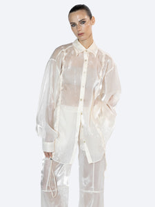 Organza See Trousers | Nude