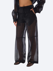 Organza See Trousers | Black