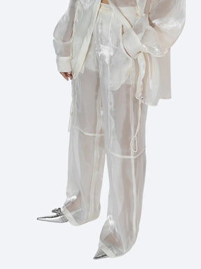 Organza See Trousers | Nude