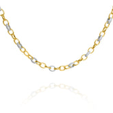 Oval Link Chain Necklace With Crystals