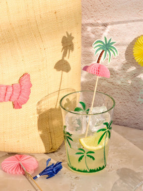 Acrylic Tumbler with Palm Tree Design - Clear - 400 ml