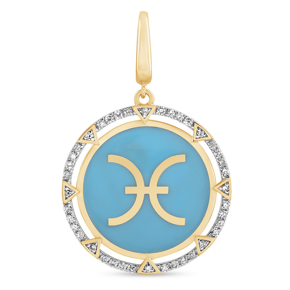 Round Pisces Charm