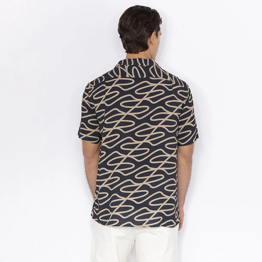 Printed Flowing Shirt | Marine