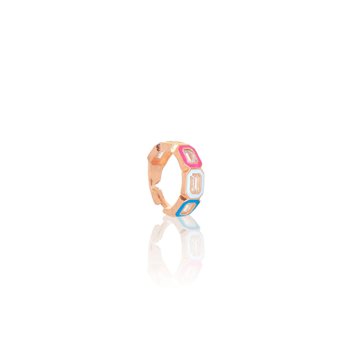 Rainbow Baguette Crystals Ring