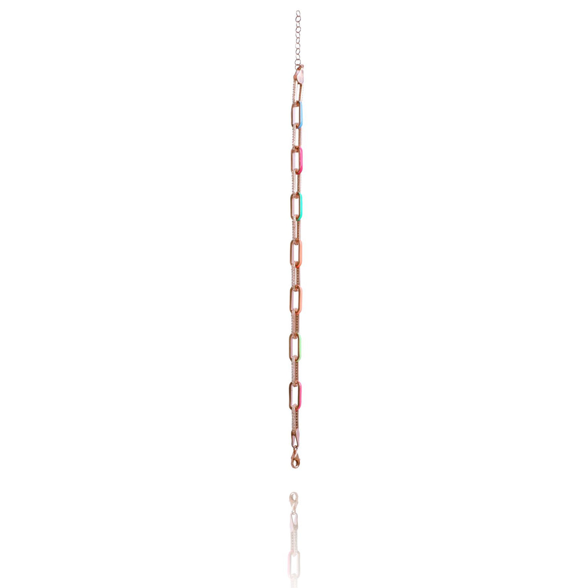 Rainbow Enamel Crystal Bracelet