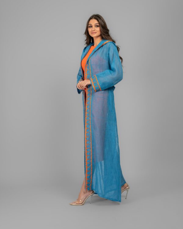 Haze Blue Linen Abaya