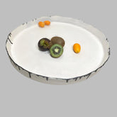 Large Round White Platter- Platinum 042