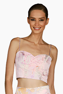 Woman wearing a floral top