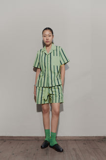 Trad stripe shirt - Laurel Green